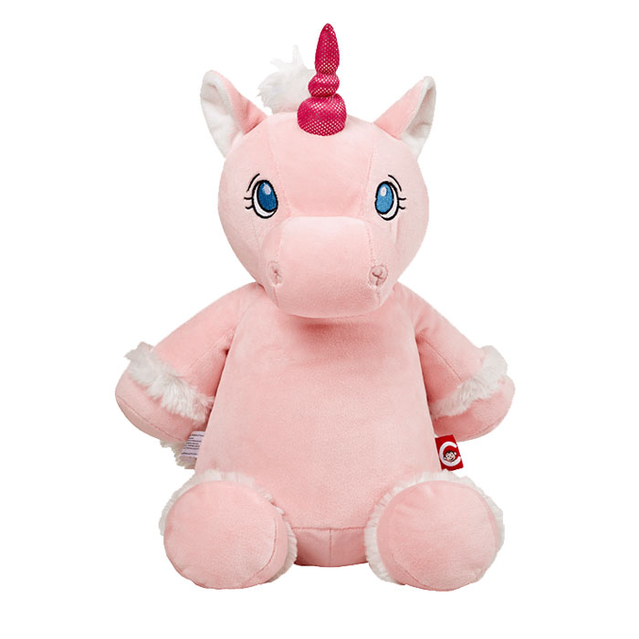 Personalised Embroidered First Birthday Pink Unicorn Toy