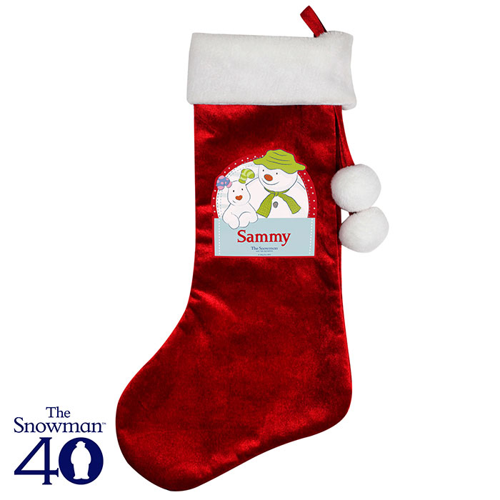 Personalised The Snowman and the Snowdog Christmas Stocking