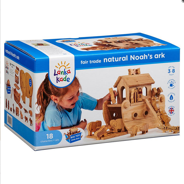 Fair Trade Junior Natural Wooden Noahs Ark Playset