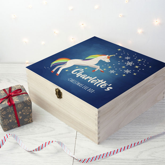 Personalised Rainbow Unicorn Christmas Eve Box