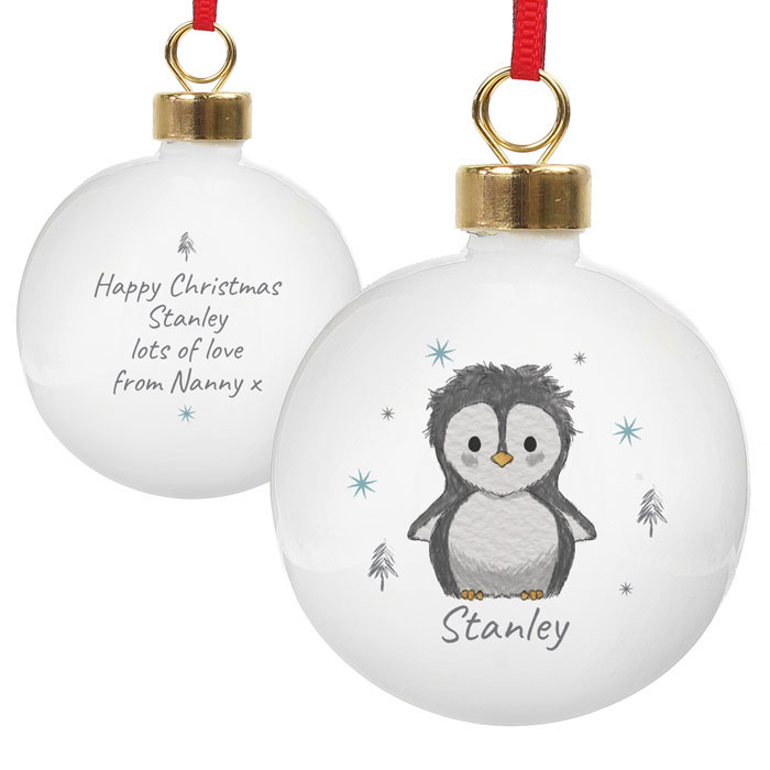 Personalised Pebbles the Penguin Tree Bauble