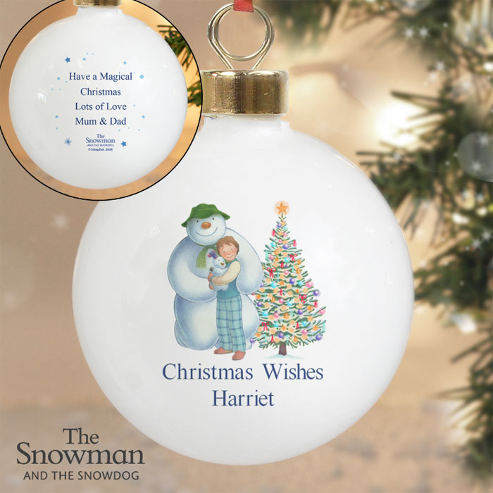 Personalised The Snowman & the Snowdog Friends Decoration