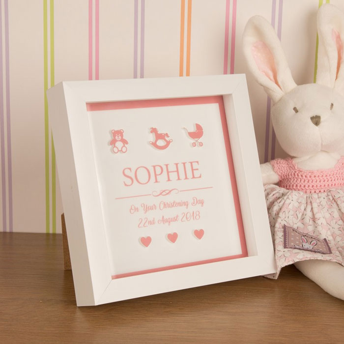 3D Personalised Box Frame for a Baby Girl