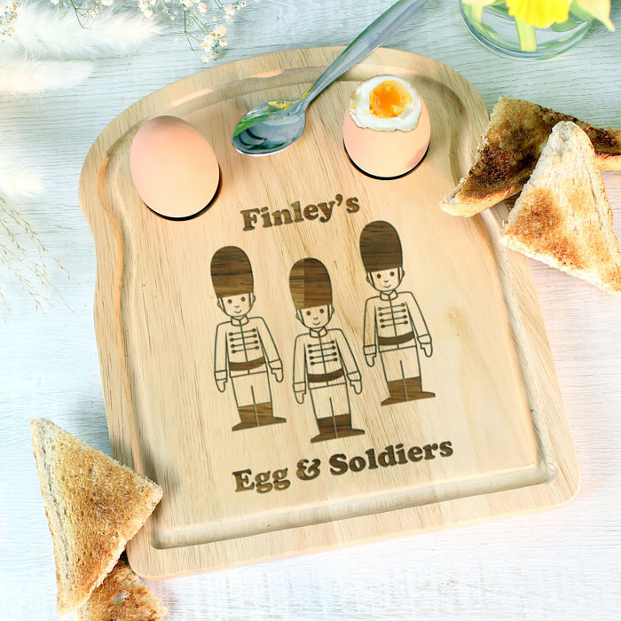 Personalised Wooden Soldiers Egg and Toast Board