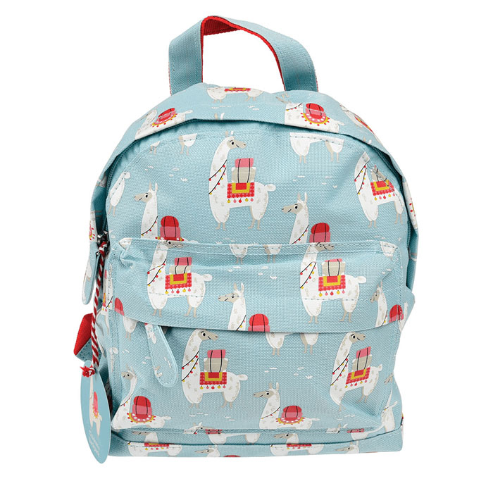 Personalised Blue Llama Backpack School Nursery Bag