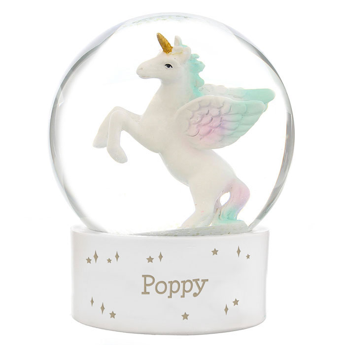 Personalised Unicorn Name Only Snow Globe
