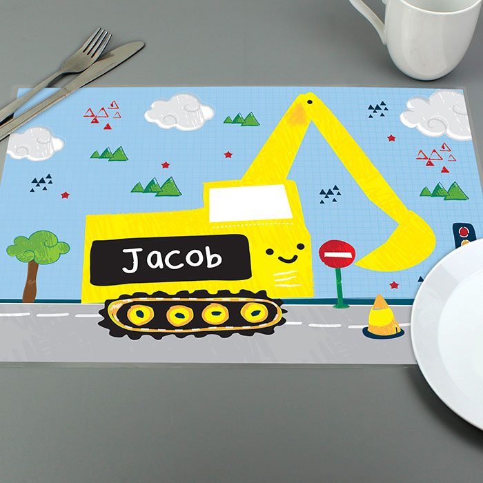 Personalised Digger Placemat