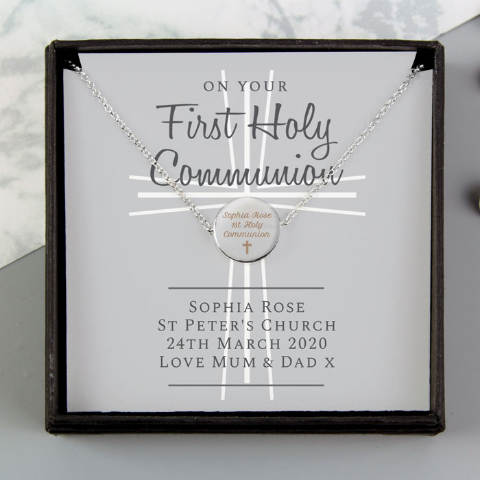 Personalised First Holy Communion Necklace and Box