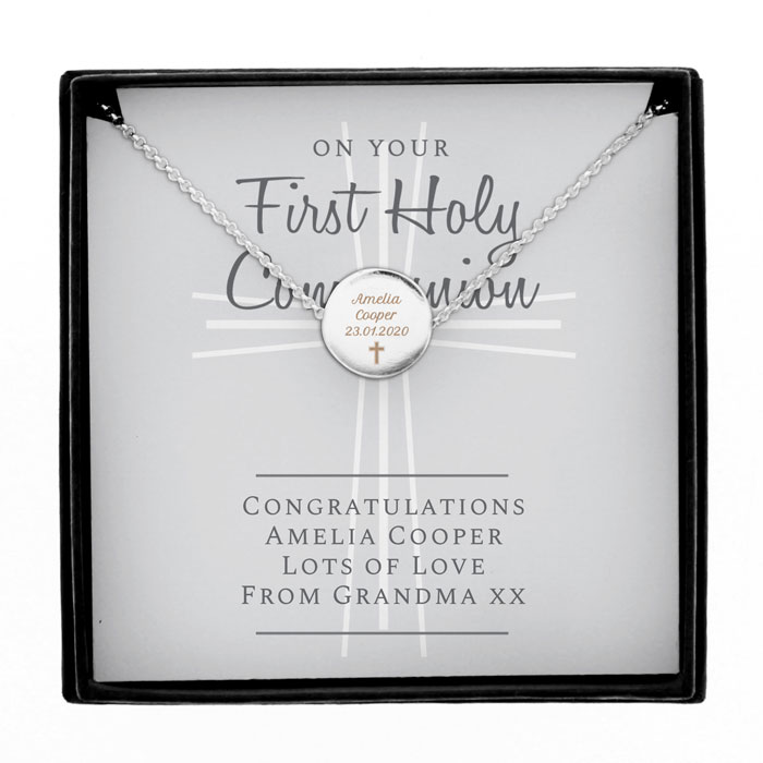 Personalised First Holy Communion Necklace and Box