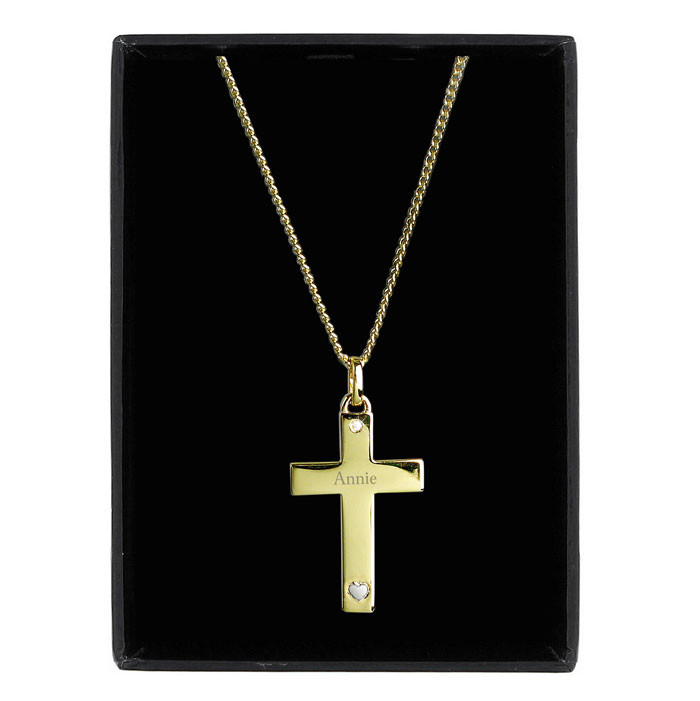 Personalised Gold Plated and Sterling Silver Cross Necklace