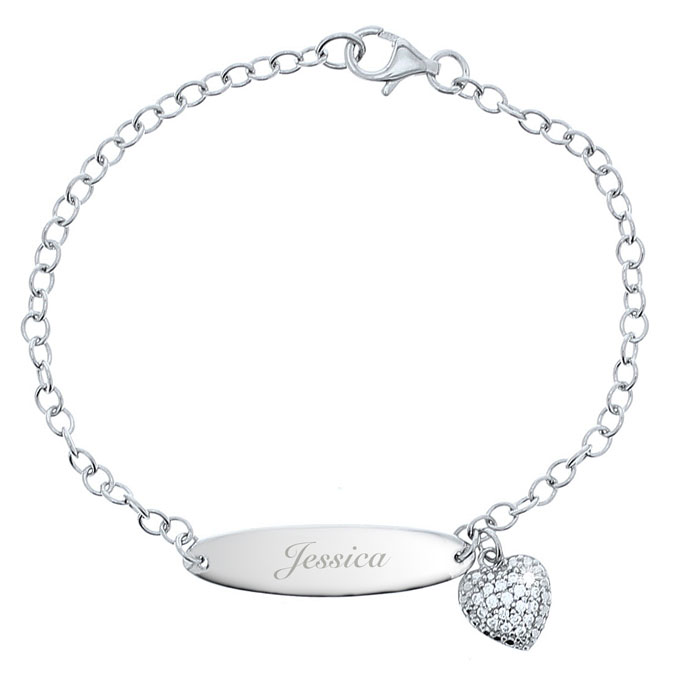 Personalised Silver and Cubic Zirconia Name Bracelet
