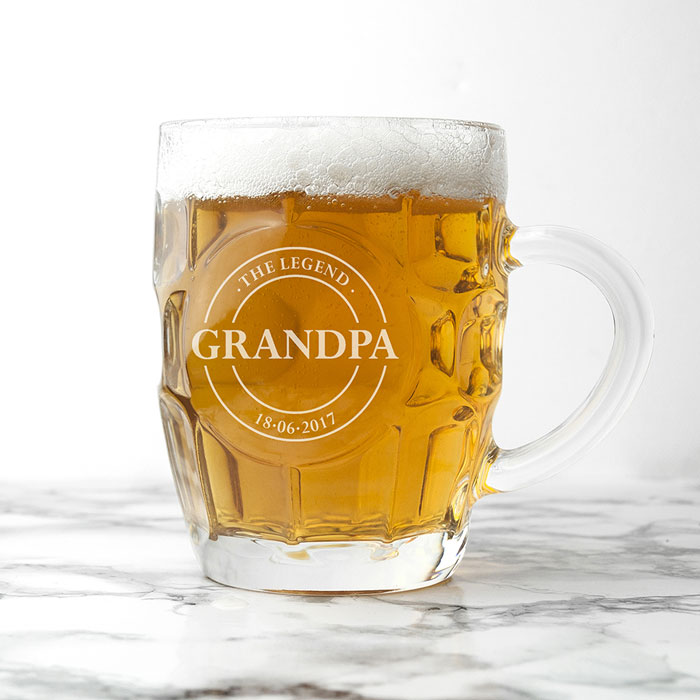 Personalised Dimpled Pint Beer Glass