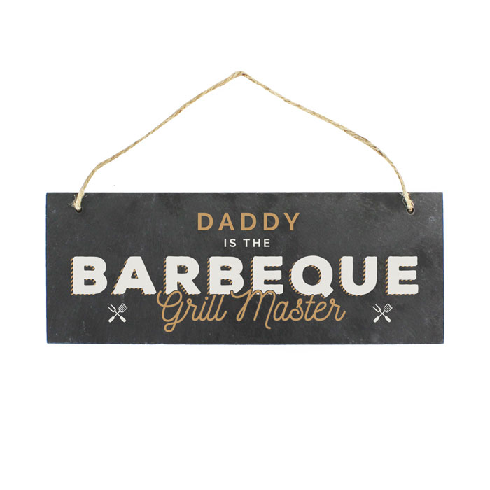 Personalised Barbeque Grill Master Printed Hanging Slate