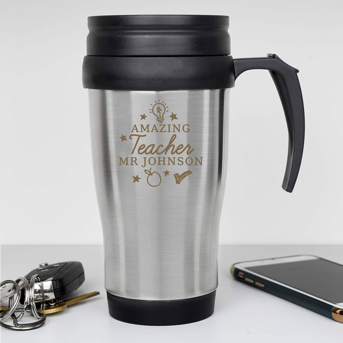 Personalised Amazing Teacher Travel Coffee Mug