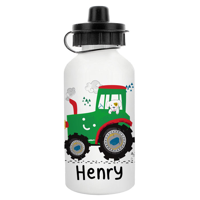 Boys Personalised Tractor Drinks Water Bottle
