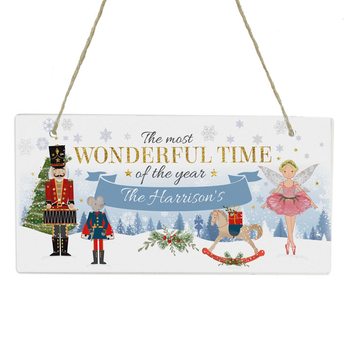 Personalised Nutcracker Wooden Christmas Sign Decoration