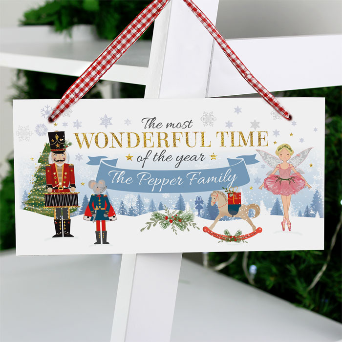 Personalised Nutcracker Wooden Christmas Sign Decoration