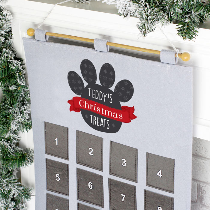 Personalised Pet Fabric Pocket Advent Calendar Dog Cat