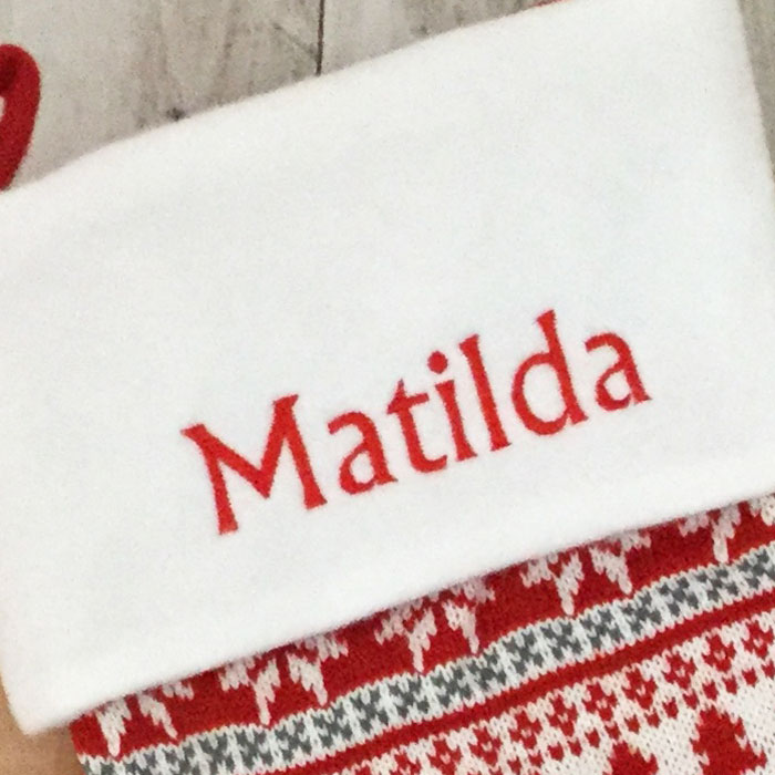 Personalised Nordic Print Luxury Christmas Stocking
