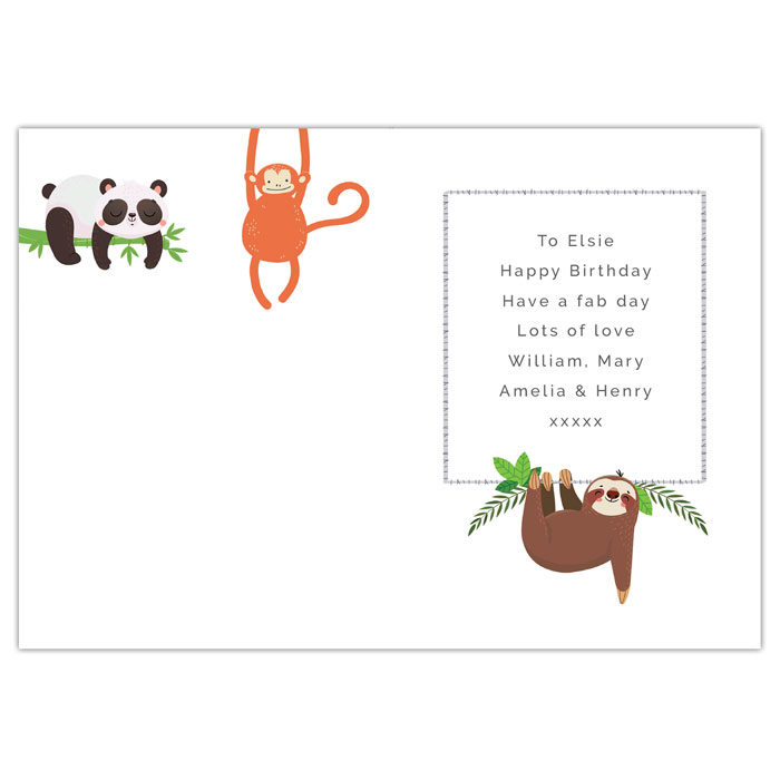 Personalised Animal Themed Childrens Birthday Card