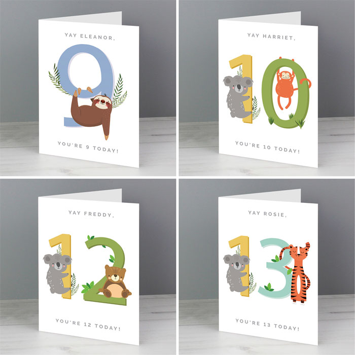 Personalised Animal Themed Childrens Birthday Card