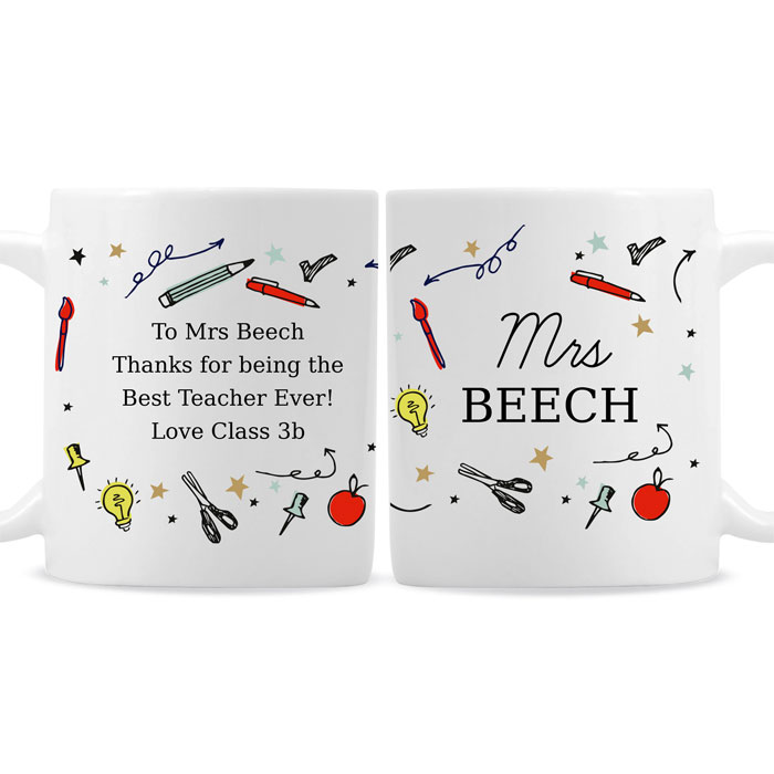 Personalised School Themed Ceramic Teachers Mug