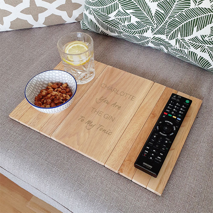 Personalised Wooden Sofa Tray Any Text