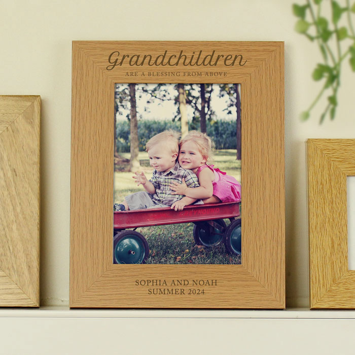 Personalised Grandchildren are Blessings 5x7 Frame