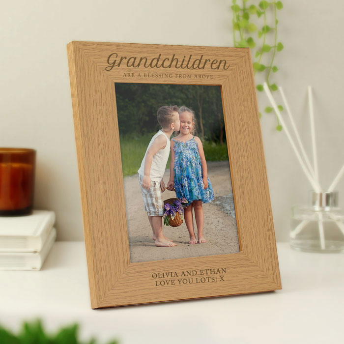Personalised Grandchildren are Blessings 5x7 Frame