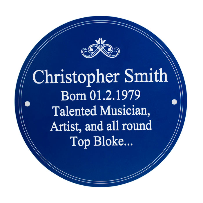 Personalised Blue Heritage Plaque
