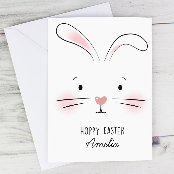 Personalised Bunny Features Easter Card