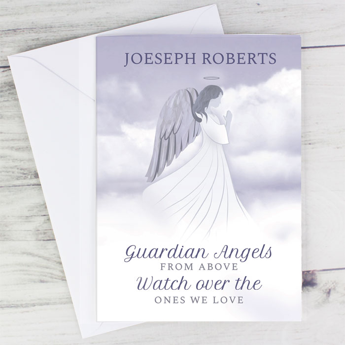 Personalised Guardian Angel Memorial Card