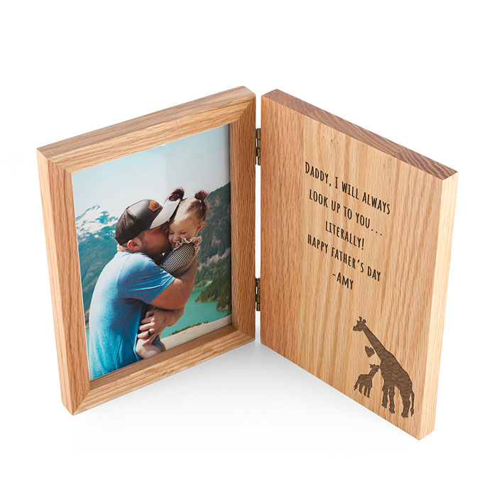 Engraved Fathers Day Giraffe Book Photo Frame