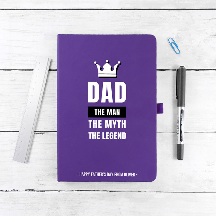 Personalised Dad The Legend A5 Notebook