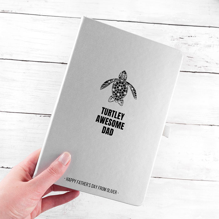 Personalised Turtley Awesome Dad A5 Notebook