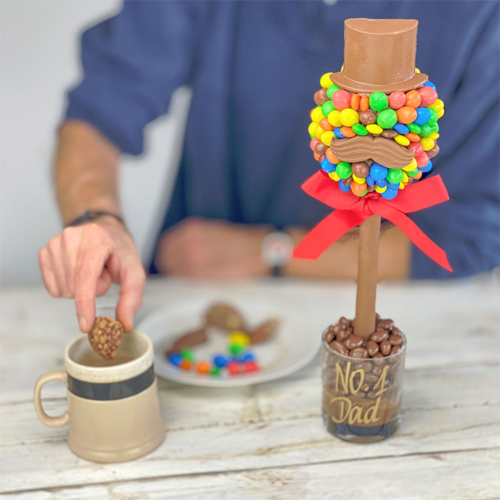 Personalised Peanut M&M Sweet Tree with Hat & Moustache