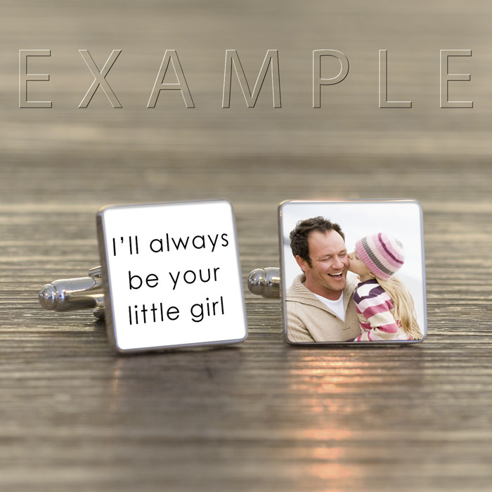 Personalised Any Message Square Cufflinks with Photo