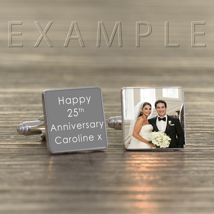 Personalised Any Message Square Cufflinks with Photo