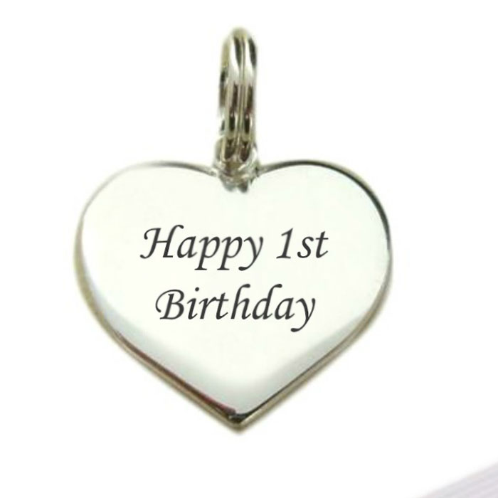 Large Sterling Silver 1st Birthday Charm
