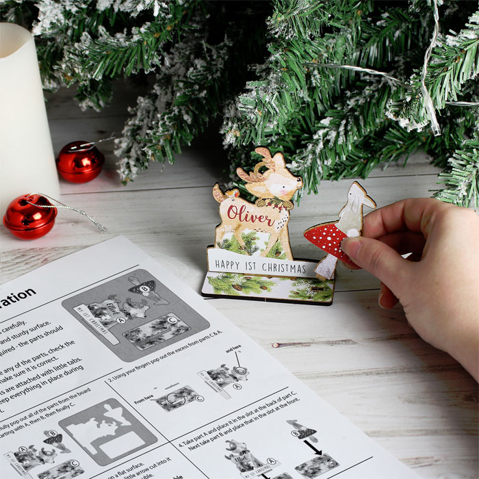 Personalised Make Your Own Festive Fawn 3D Decoration Kit