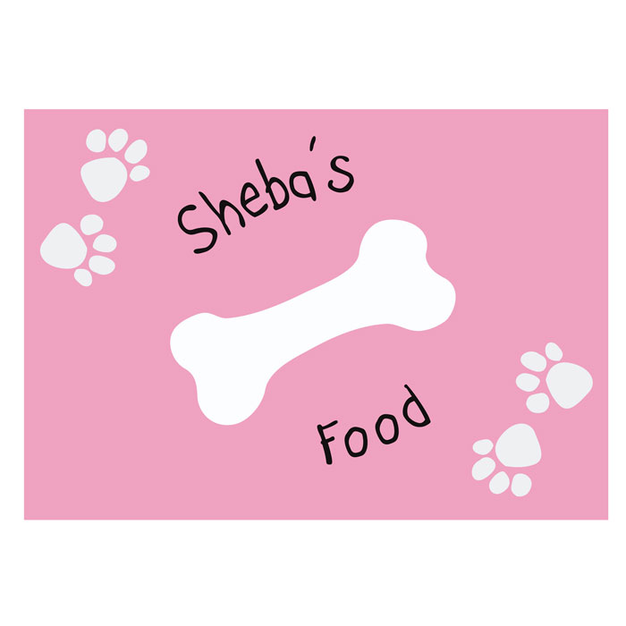 Personalised Pink Paw Print Dog Placemat