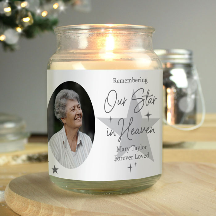 Our Star In Heaven Personalised Photo Candle Jar