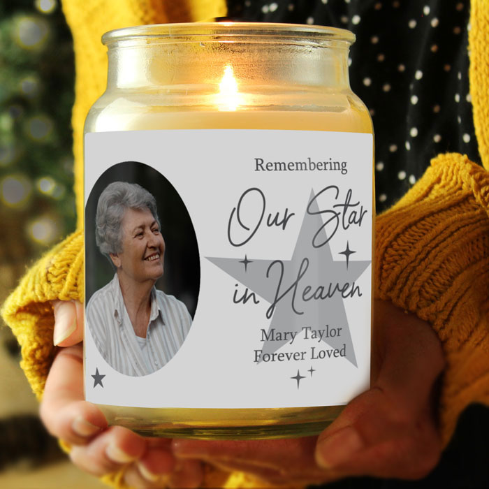 Our Star In Heaven Personalised Photo Candle Jar