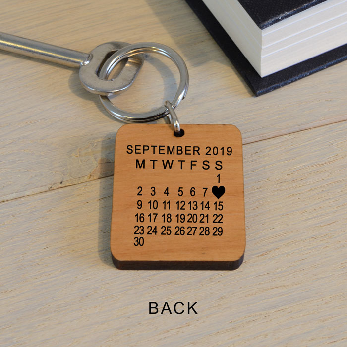 Wooden Photo Key Ring The Day Our Adventure Began