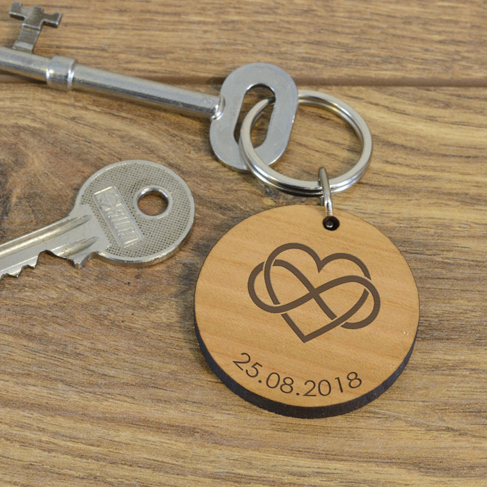 Personalised Wooden Key Ring Infinity