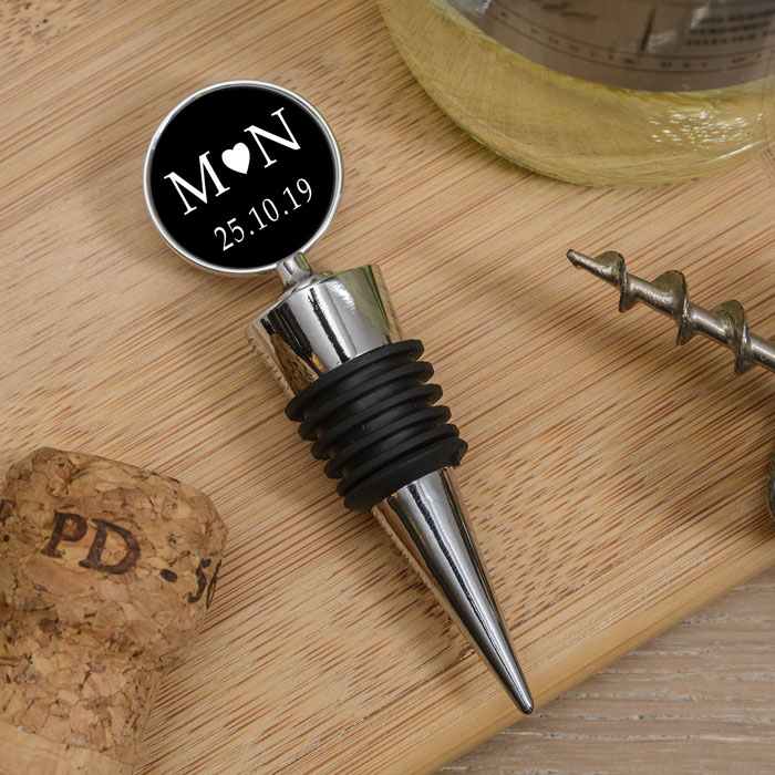 Personalised Wine Bottle Stopper Initials & Date