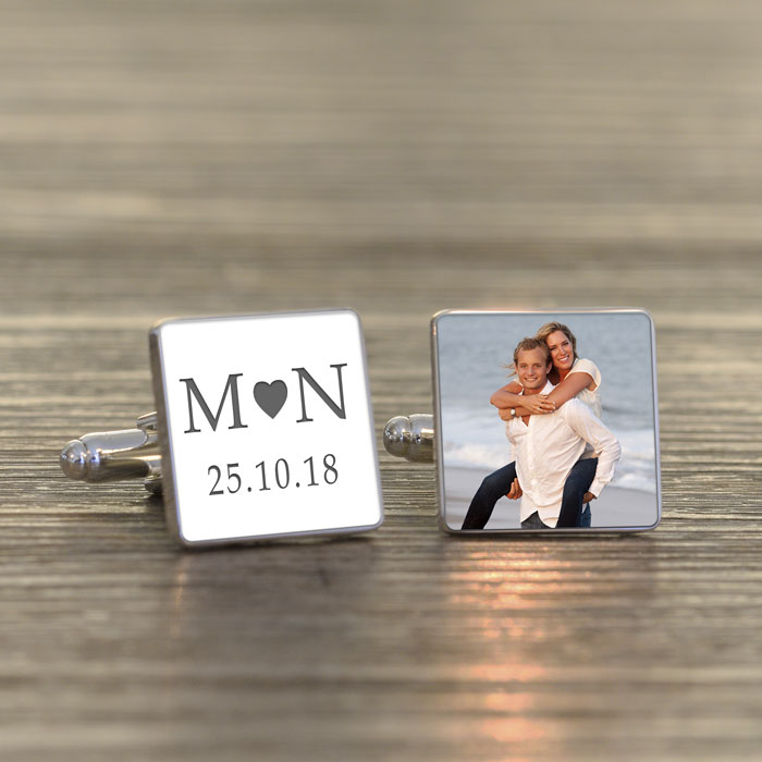 Personalised Initials and Photo Cufflinks