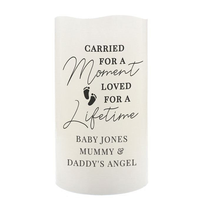 Personalised Carried For A Moment Led Infant Loss Candle