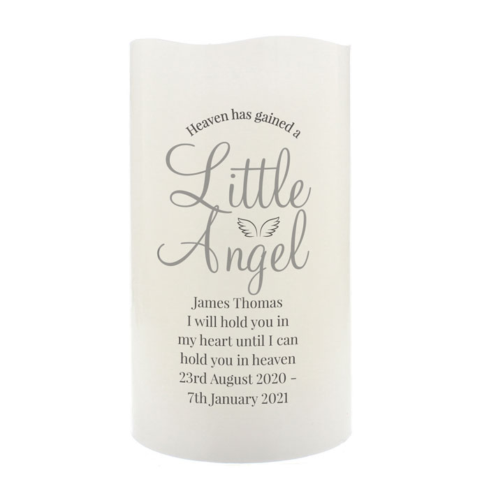 Personalised Little Angel Baby Memorial LED Candle