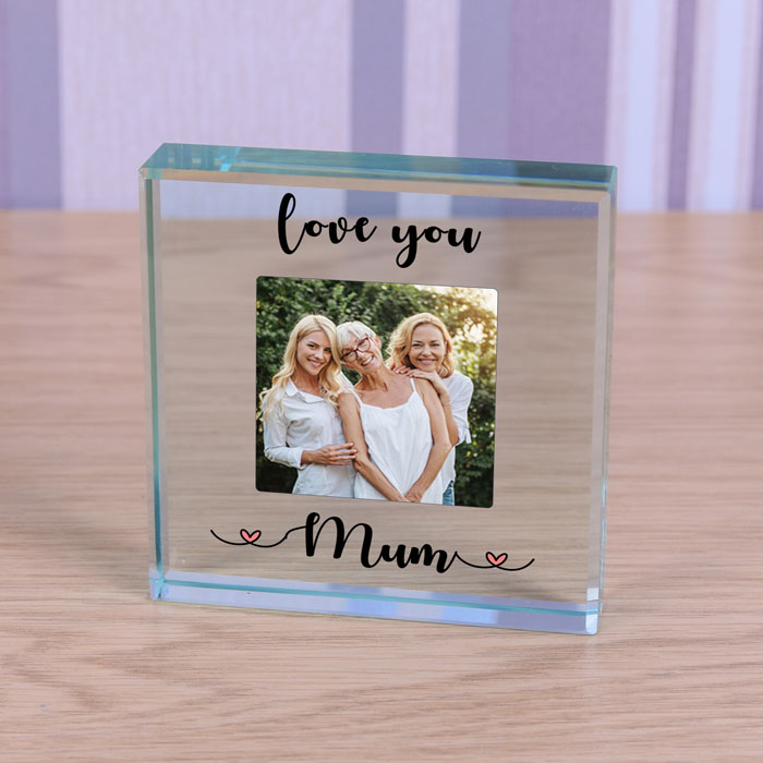 Personalised Glass Photo Token Love You